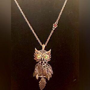 Lucky Brand Owl Necklace Articulating Wings & Tail